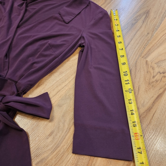 Elegant Purple Wrap Dress - Picture 4 of 11